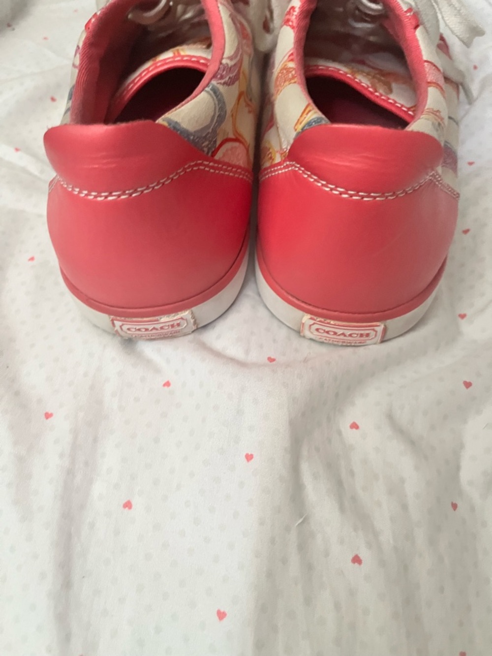 Coach Signature Canvas Low-Top Sneakers with Pink Trim - Picture 3 of 7